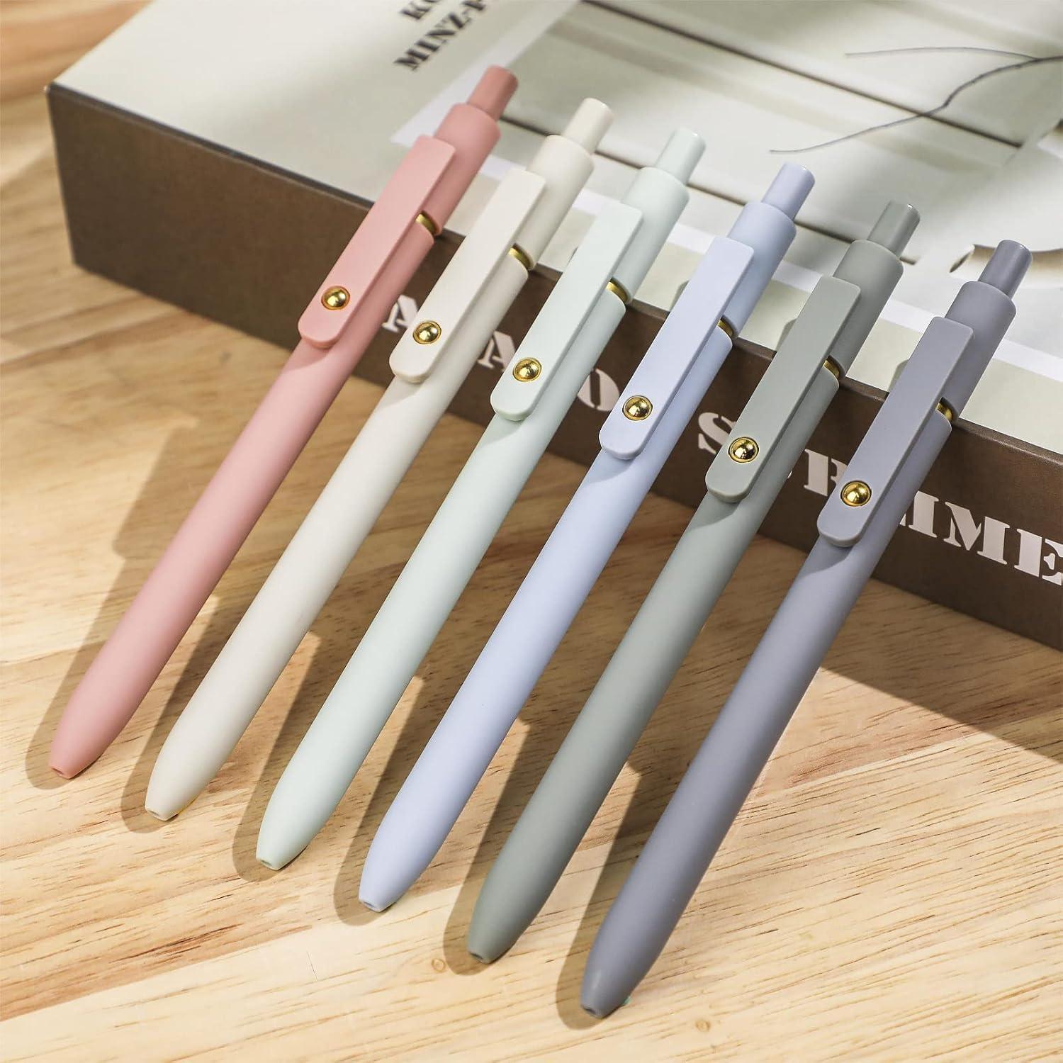image:imageDdaowanx Gel Pens 6 Pcs 05mm Quick Dry Black Ink Pens Fine Point Smooth Writing Pens Office Desk Accessories for Women6 Pcs VintageBlack Ink12 Pcs MorandiBlack Ink