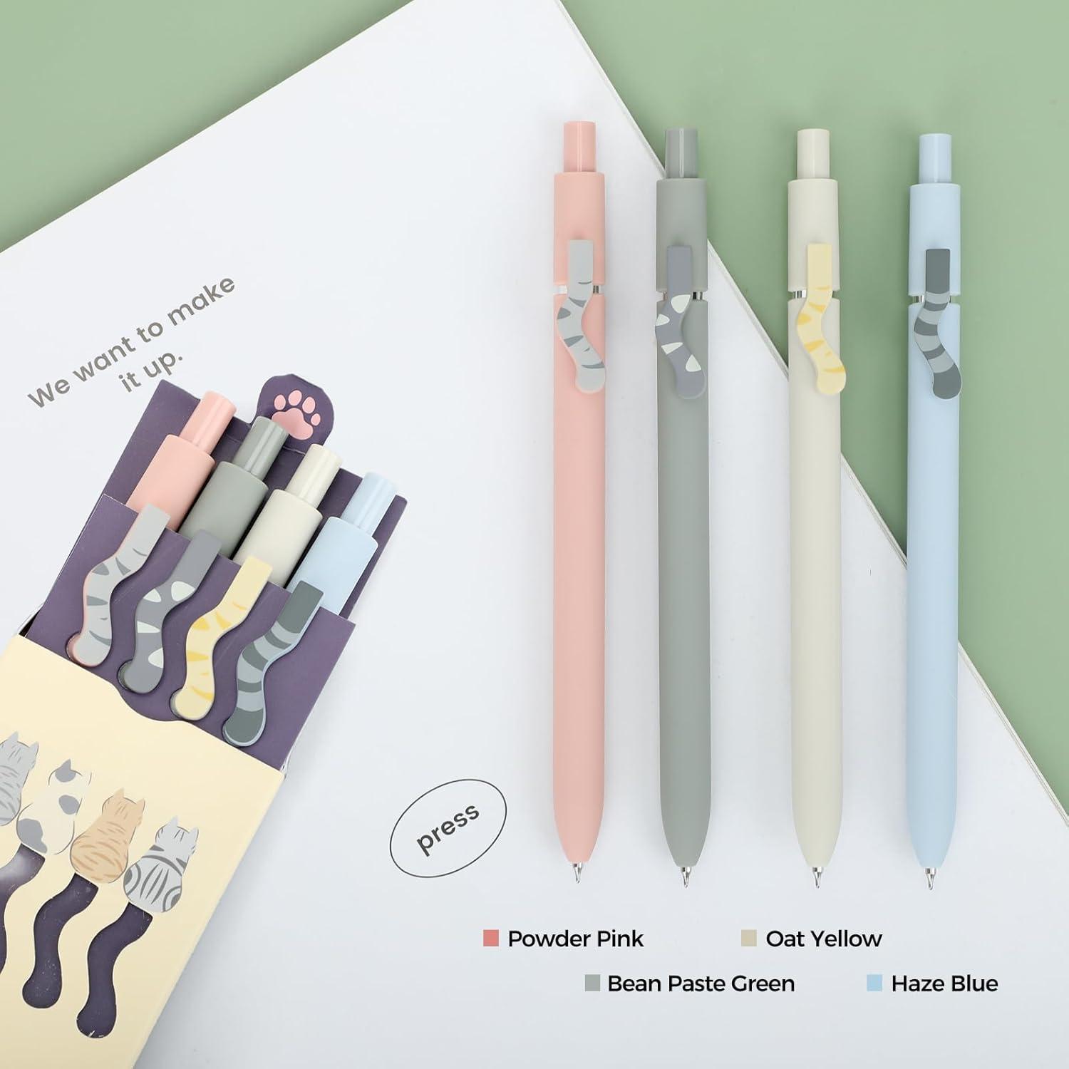 image:imageDdaowanx Gel Pens 6 Pcs 05mm Quick Dry Black Ink Pens Fine Point Smooth Writing Pens Office Desk Accessories for Women6 Pcs VintageBlack Ink4 Pcs Morandi CatBlack Ink
