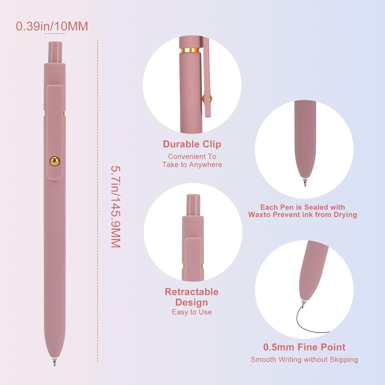 image:imageDdaowanx Gel Pens 6 Pcs 05mm Quick Dry Black Ink Pens Fine Point Smooth Writing Pens Office Desk Accessories for Women6 Pcs VintageBlack Ink6 Pcs MorandiBlack Ink