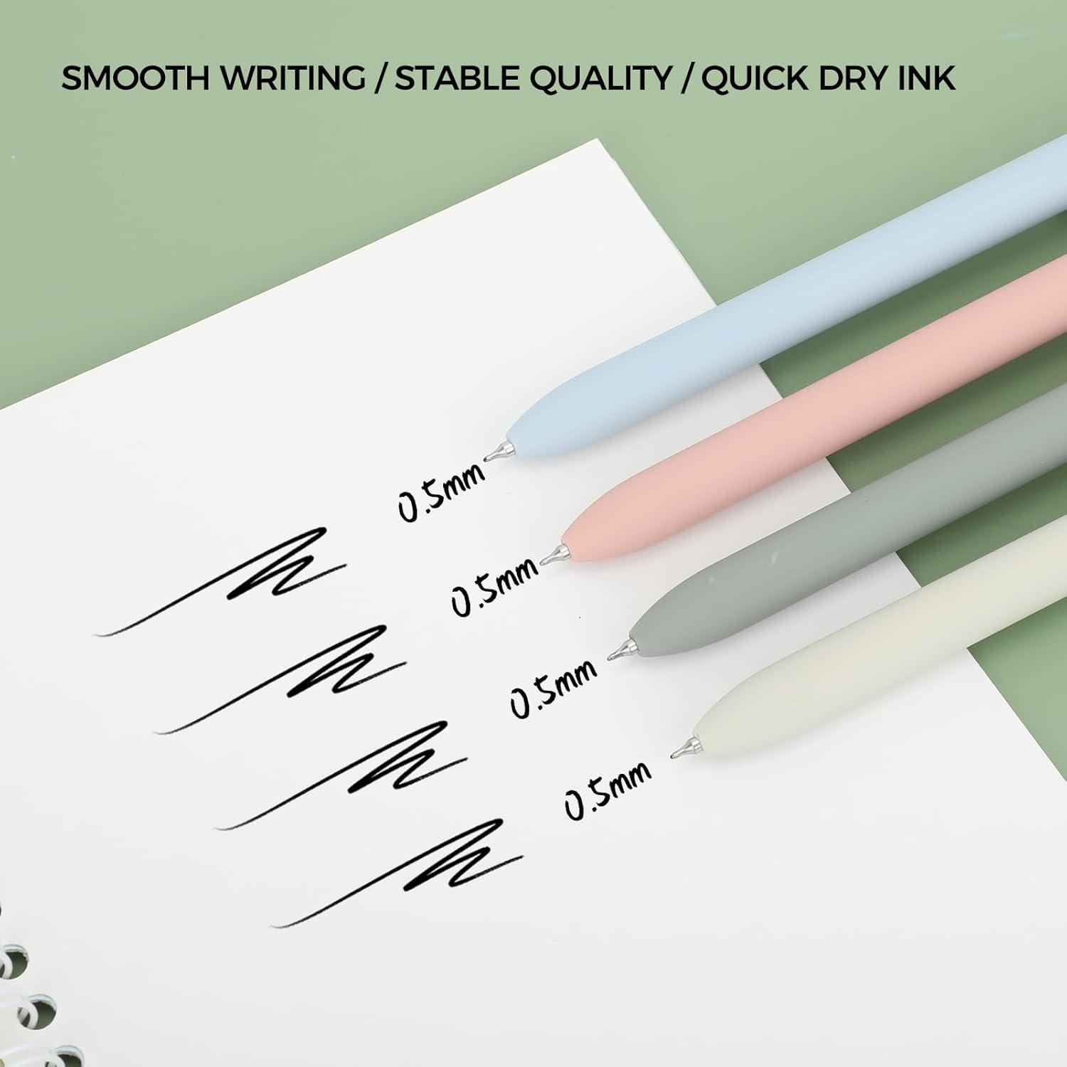 image:imageDdaowanx Gel Pens 6 Pcs 05mm Quick Dry Black Ink Pens Fine Point Smooth Writing Pens Office Desk Accessories for Women6 Pcs VintageBlack Ink8 Pcs Morandi CatBlack Ink