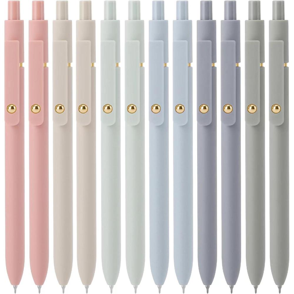 image:imageDdaowanx Gel Pens 6 Pcs 05mm Quick Dry Black Ink Pens Fine Point Smooth Writing Pens Office Desk Accessories for Women6 Pcs VintageBlack Ink24 Pcs MorandiBlack Ink