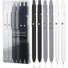 6Pcs-Black Gray White-Black Ink