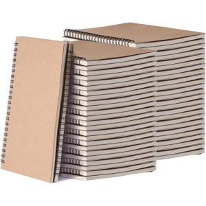 image:image48 Pack A5 Spiral Notebook College Ruled Spiral Notebook Bulk Inches Hardcover Kraft Notebooks Lined Travel Writing Notebooks Journal Notepad for Office School Supplies 100 Pages 83 x 55 InchesBrown