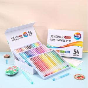 image:imageDdaowanx Colored Acrylic Gel Pens1mm Medium Point Acrylic Paint Pens Set for Drawing Coloring Note Taking DIY and Art Crafts Supplies 90 Colors3D54 Colors