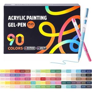 image:imageDdaowanx Colored Acrylic Gel Pens1mm Medium Point Acrylic Paint Pens Set for Drawing Coloring Note Taking DIY and Art Crafts Supplies 90 Colors90 Colors