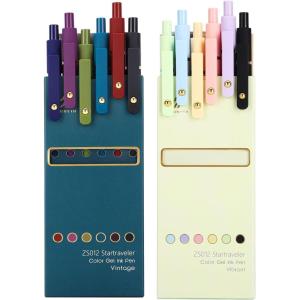 image:imageDdaowanx Gel Pens 05mm Fine Point Quick Dry Blue Ink Pens Retractable Cute Colorful Barrel Smooth Writing Pen Aesthetics Gifts for Women Men 6 PcsBlue Ink12PcsAestheticVintage Colors