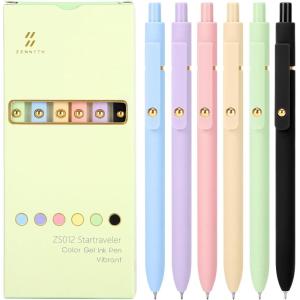 image:imageDdaowanx Gel Pens 05mm Fine Point Quick Dry Blue Ink Pens Retractable Cute Colorful Barrel Smooth Writing Pen Aesthetics Gifts for Women Men 6 PcsBlue Ink12PcsAesthetic Colors