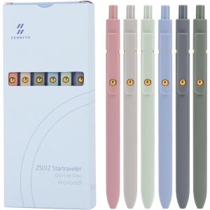 image:imageDdaowanx Gel Pens 05mm Fine Point Quick Dry Blue Ink Pens Retractable Cute Colorful Barrel Smooth Writing Pen Aesthetics Gifts for Women Men 6 PcsBlue Ink6 PcsBlue Ink