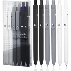 image:imageDdaowanx Gel Pens 05mm Fine Point Quick Dry Blue Ink Pens Retractable Cute Colorful Barrel Smooth Writing Pen Aesthetics Gifts for Women Men 6 PcsBlue Ink6PcsBlack Gray WhiteBlack Ink