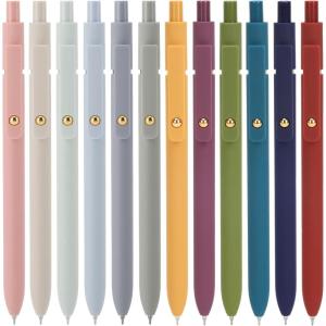 image:imageDdaowanx Gel Pens 6 Pcs 05mm Quick Dry Black Ink Pens Fine Point Smooth Writing Pens Office Desk Accessories for Women6 Pcs VintageBlack Ink12 Pcs VintageMorandiBlack Ink