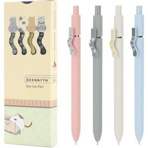 image:imageDdaowanx Gel Pens 6 Pcs 05mm Quick Dry Black Ink Pens Fine Point Smooth Writing Pens Office Desk Accessories for Women6 Pcs VintageBlack Ink4 Pcs Morandi CatBlack Ink
