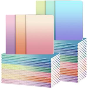 image:imageDdaowanx Kraft Notebooks Journals in Bulk Lined Paper 72 Pages 36 Sheets 80GSM 83x55 Inch A5 Size Travel Writing Notebook for Office School Supplies Lined48pack Gradient