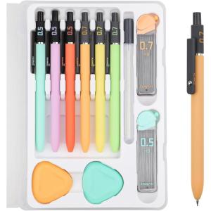 image:imageDdaowanx Mechanical Pencil Set 6PCS Art Mechanical Pencils 05 amp 07mm with 4 Boxes HB Leads 2PCS Erasers and 10PCS Eraser Refills Gifts for Teen Girls School Supplies 6PCS 05  07 mm6PCS 05  07 mm