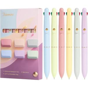 image:imageDdaowanx Multicolor Pens 4in1 Colored Ballpoint Pen 05mm Fine Point Smooth WritingNurse Accessories for WorkGifts for Teen Girls6Count6 Pcs Macaroon