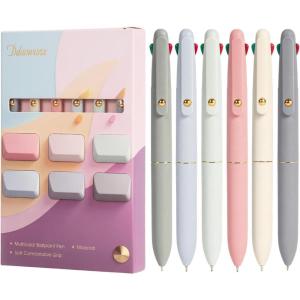 image:imageDdaowanx Multicolor Pens 4in1 Colored Ballpoint Pen 05mm Fine Point Smooth WritingNurse Accessories for WorkGifts for Teen Girls6Count6 Pcs Morandi