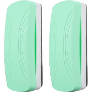 image:imageDdaowanx Whiteboard Eraser Magnetic Dry Erase Eraser Glass Board EraserSchool and Office Supplies Pack of 2 BlackLight Green